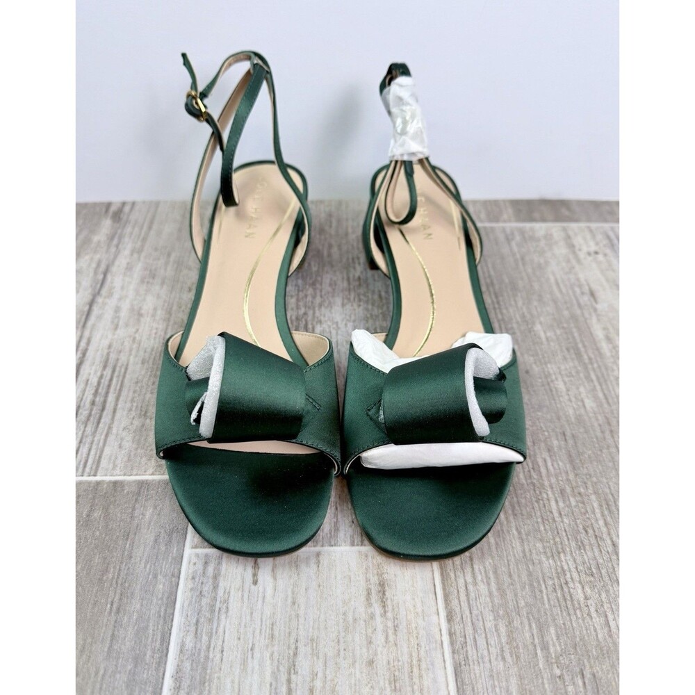Cole Haan Women’s Block Heel Sandal Rainforest Satin Ankle Strap 6.5B